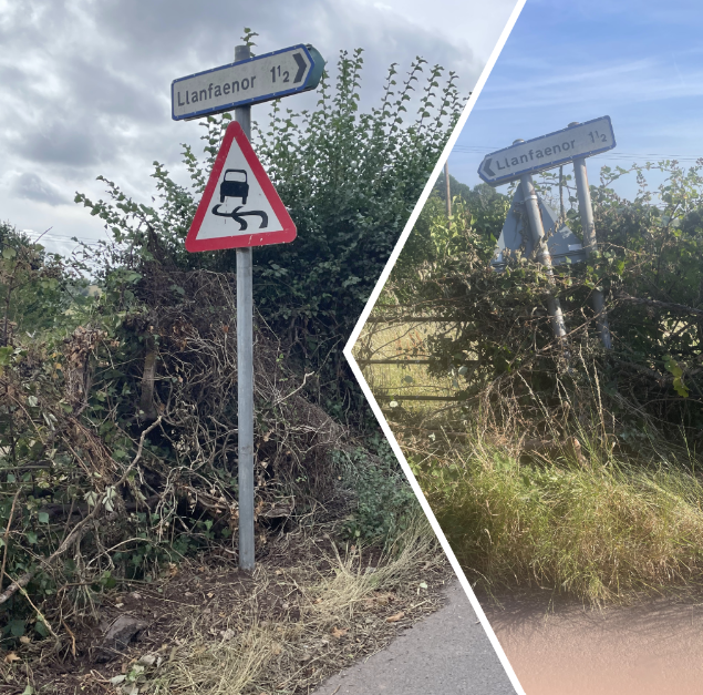 Llanfaenor sign